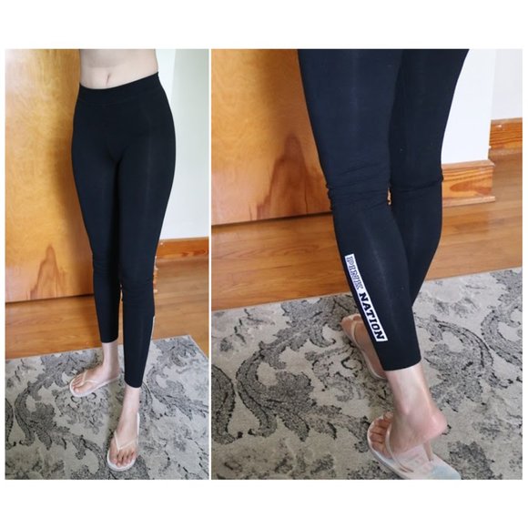 PINK Victoria's Secret 'PINK NATION' Wordmark Yoga Leggings - Black, Size XS - Picture 6 of 15